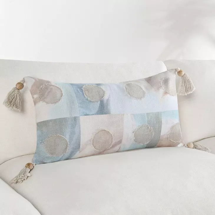 Stillness Yama Blue and Brown Rectangular Accent Pillow Set of 2