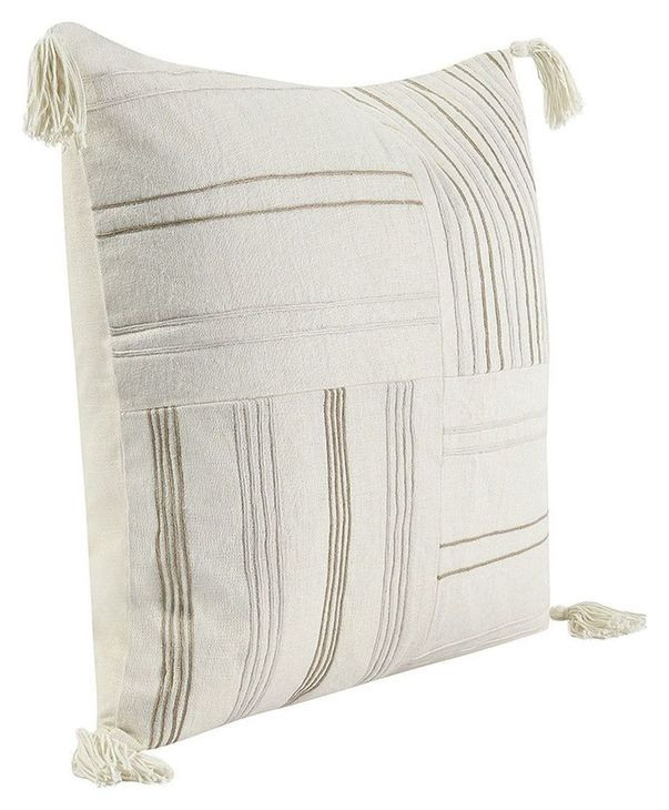 Stillness Apana Ivory and Natural Square Accent Pillow