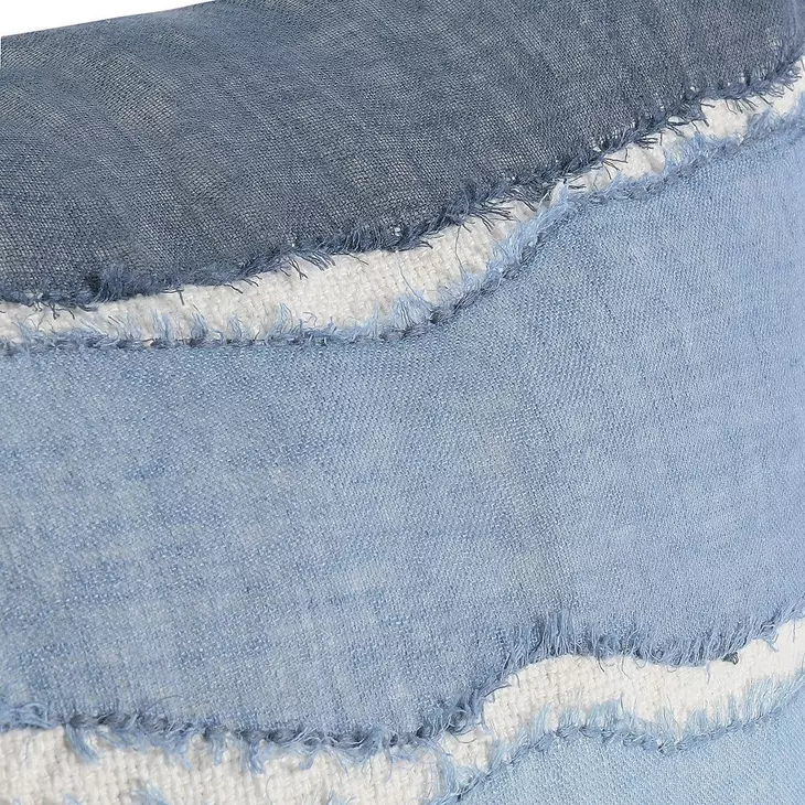Stillness Bikram Capri Blue and Black Square Accent Pillow Set of 2