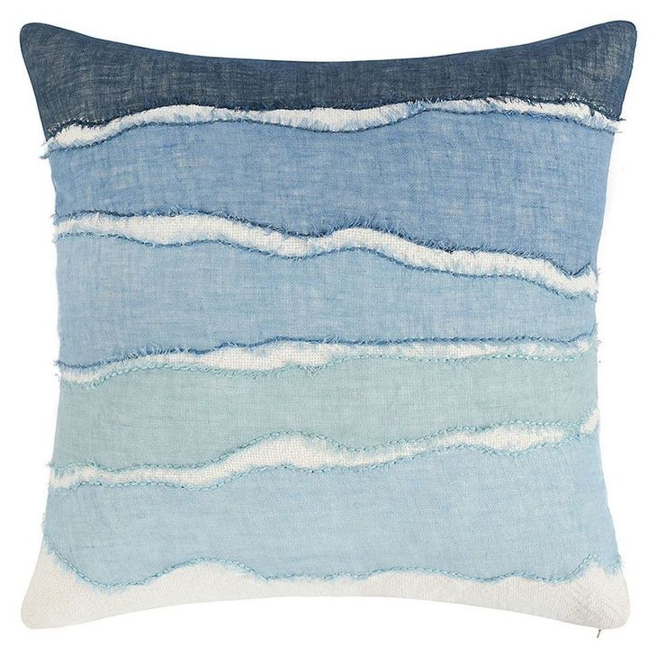 Stillness Bikram Capri Blue and Black Square Accent Pillow