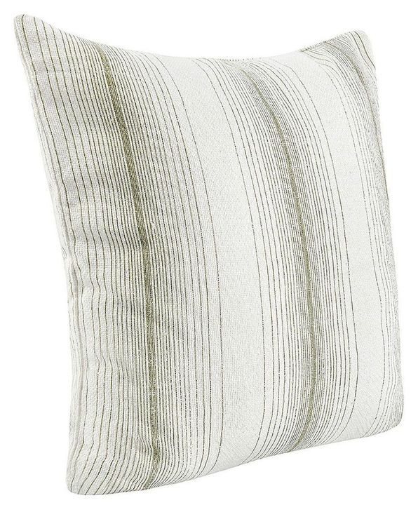Stillness Theta Wheat Green and Cream Square Accent Pillow