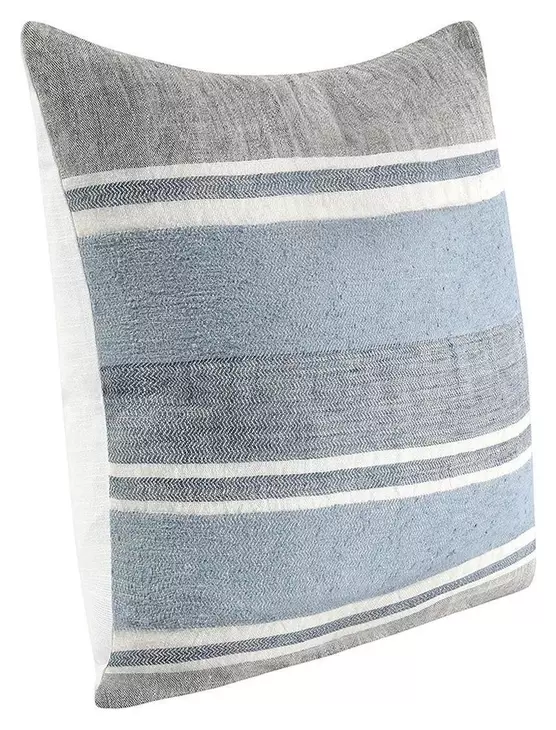 Stillness Lima Capri Blue and Dark Gray Square Accent Pillow Set of 2