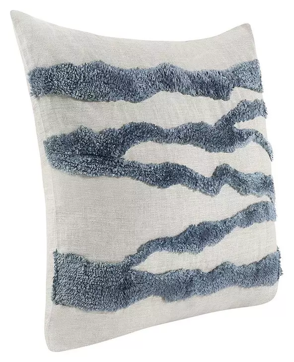 Stillness Passage Capri Blue and Cream Square Accent Pillow Set of 2
