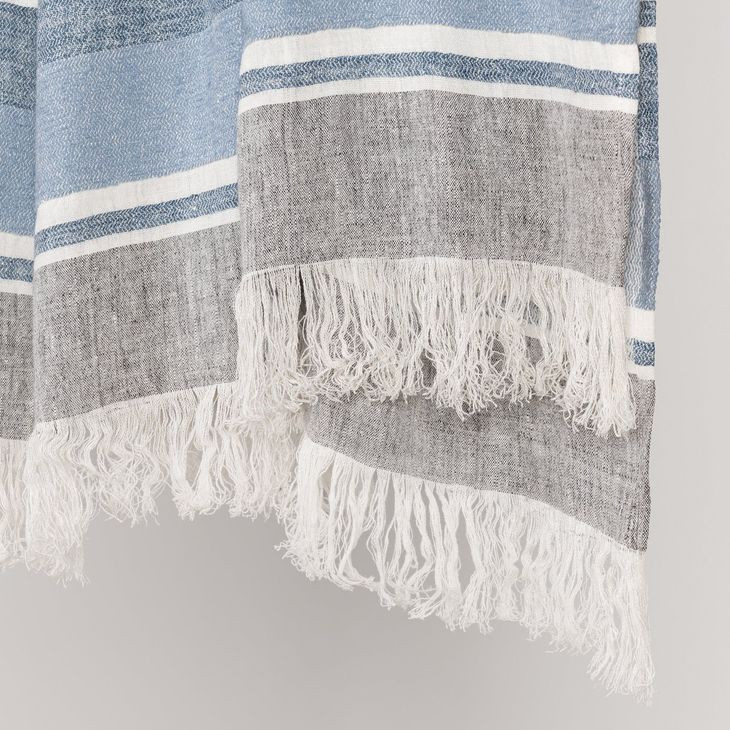 Throws Lima Capri Blue and Dark Gray Throw