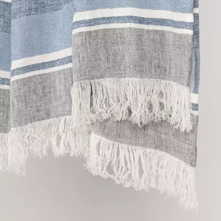 Throws Lima Capri Blue and Dark Gray Throw