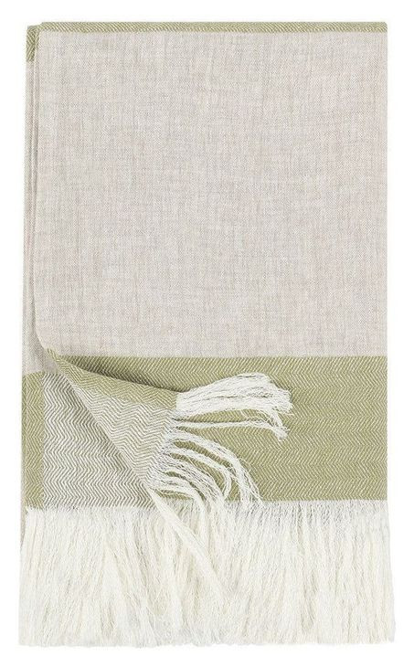 Throws Talara Wheat Green and Natural Throw