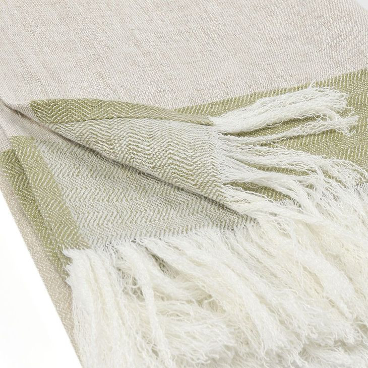 Throws Talara Wheat Green and Natural Throw