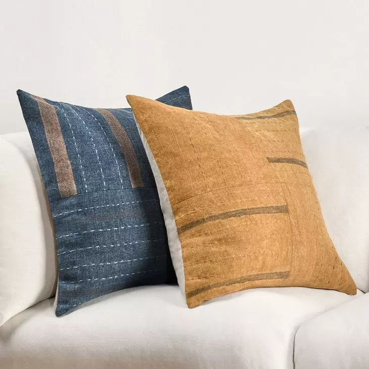 Villa Classics Origin Chestnut Brown Square Accent Pillow Set of 2