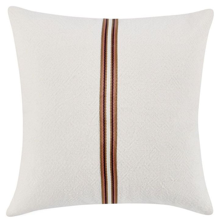 Timeless Ralph Ivory and Sangria Red Square Accent Pillow