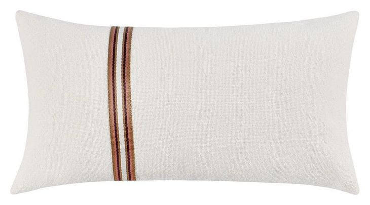 Timeless Ralph Ivory and Sangria Red Rectangular Accent Pillow