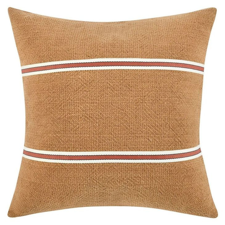 Timeless Pryce Chestnut Brown and Terracotta Square Accent Pillow