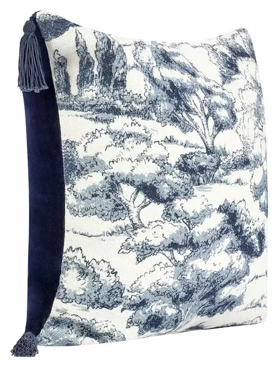 Villa Classics Stonework Denim Blue Square Accent Pillow Set of 2