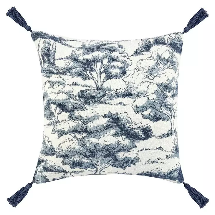 Villa Classics Stonework Denim Blue Square Accent Pillow Set of 2