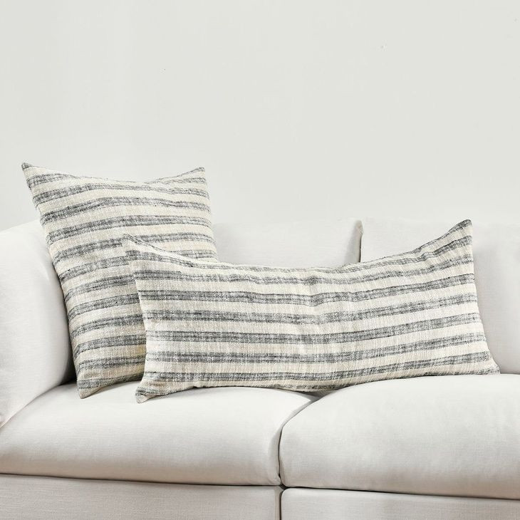 Villa Classics Linna Natural and Black Square Accent Pillow