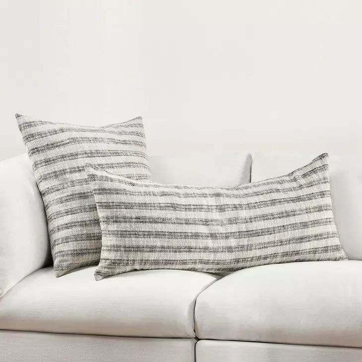 Villa Classics Linna Natural and Black Rectangular Accent Pillow