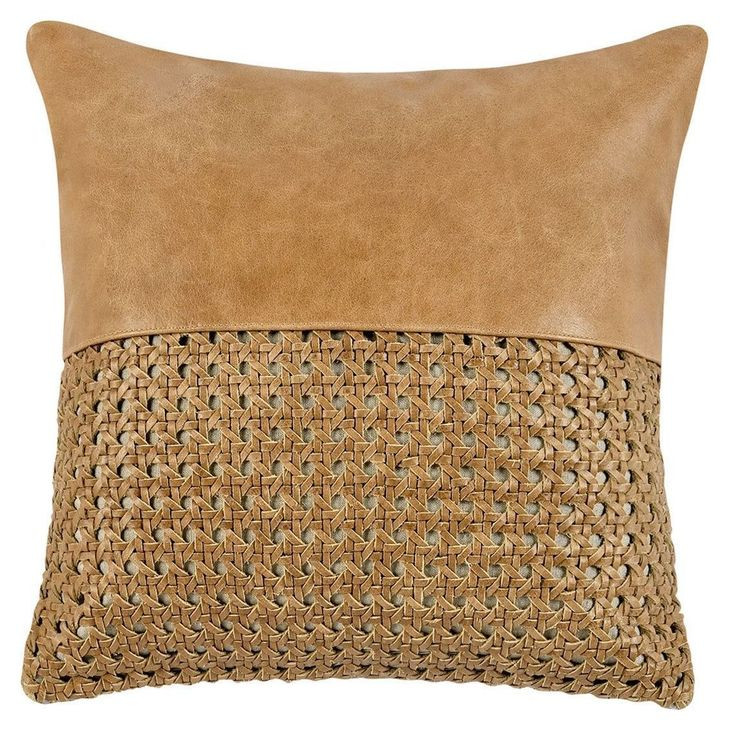 Timeless Toscano Leather Chestnut Brown Square Accent Pillow