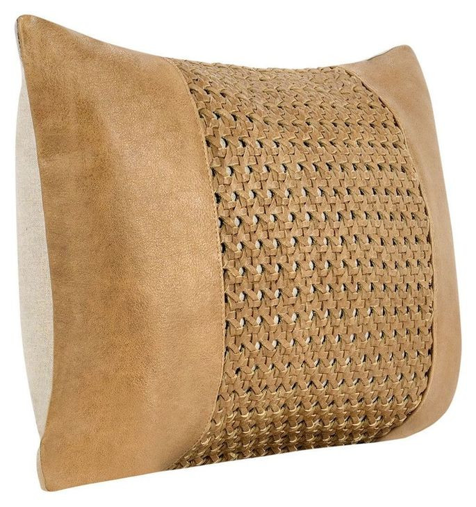 Timeless Toscano Leather Chestnut Brown Rectangular Accent Pillow