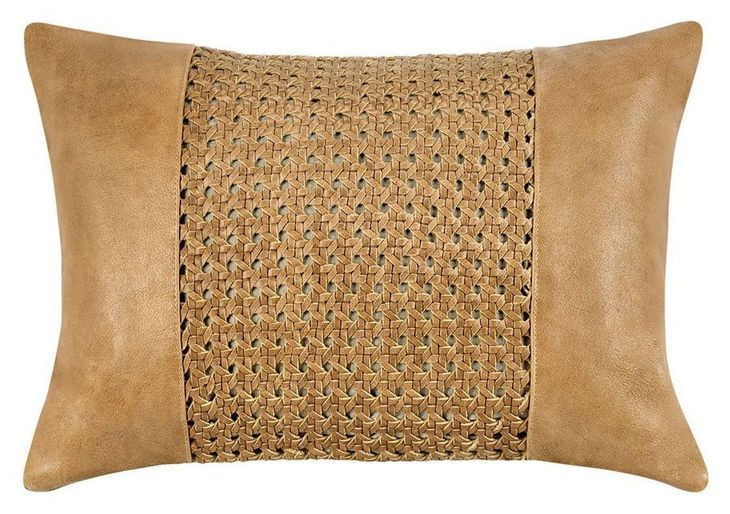 Timeless Toscano Leather Chestnut Brown Rectangular Accent Pillow