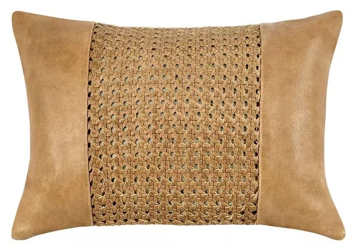 Timeless Toscano Leather Chestnut Brown Rectangular Accent Pillow Set of 2