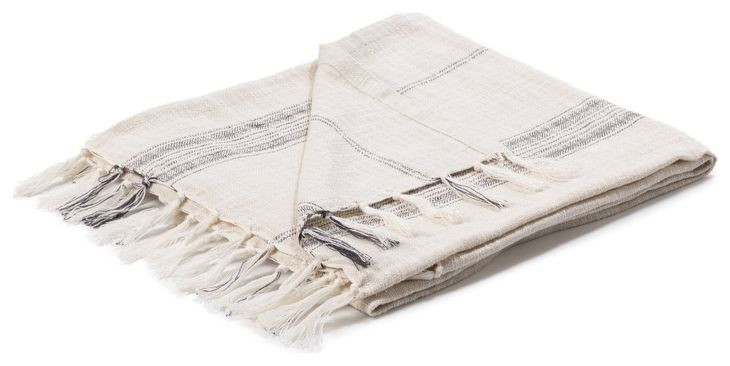 Throws Ria Ivory and Gray Throw