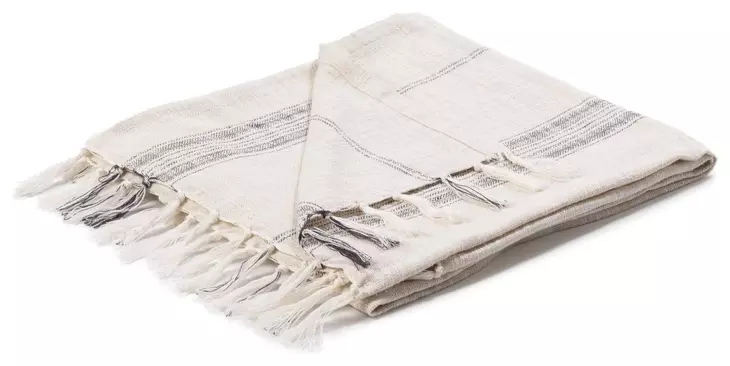 Throws Ria Ivory and Gray Throw