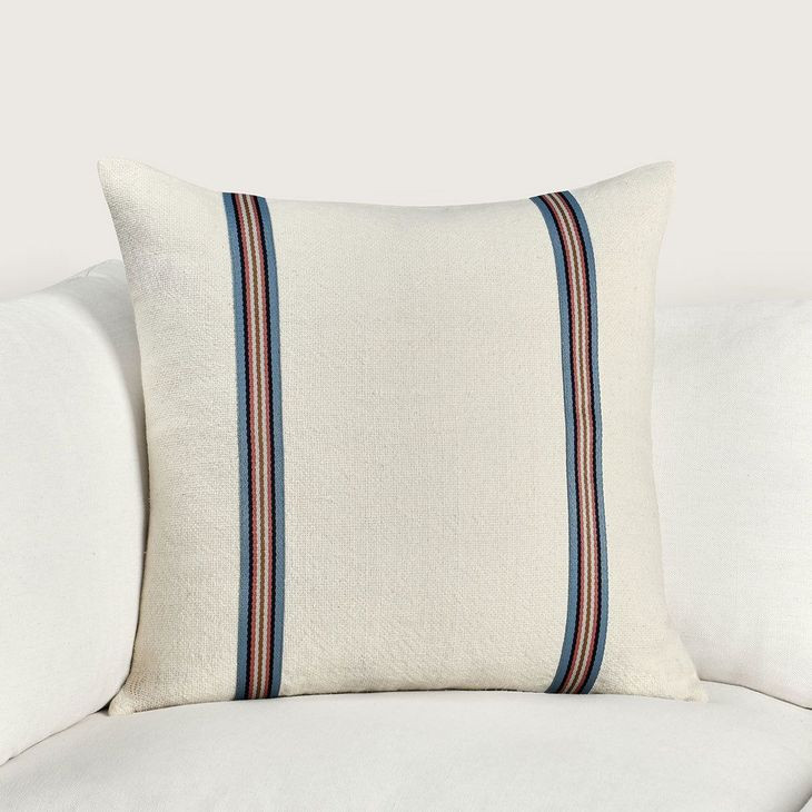 Boardwalk Bacall and Blue Square Accent Pillow