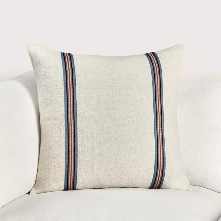 Boardwalk Bacall and Blue Square Accent Pillow Set of 2