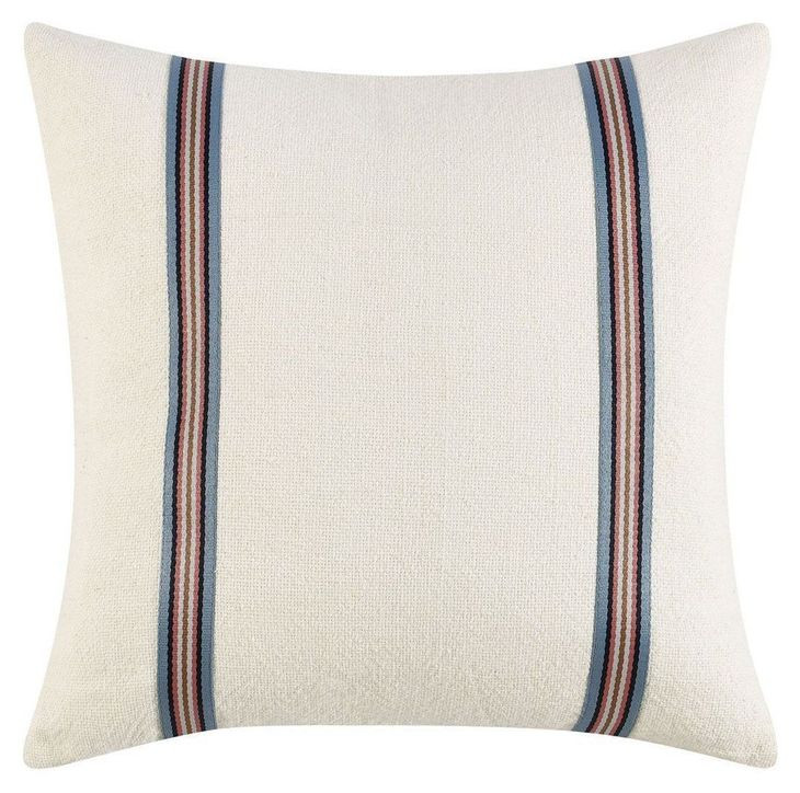 Boardwalk Bacall and Blue Square Accent Pillow