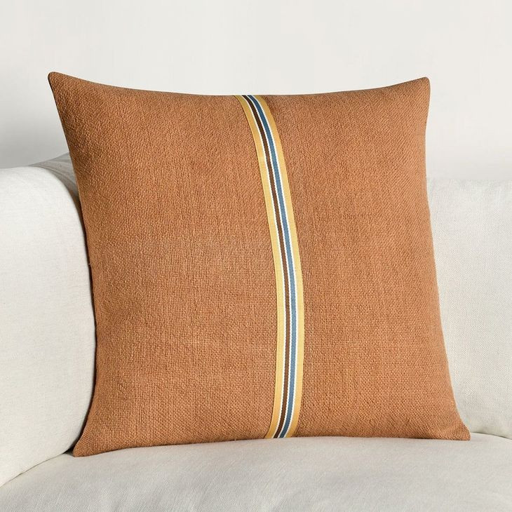 Boardwalk Rowland Hazel and Yellow Square Accent Pillow