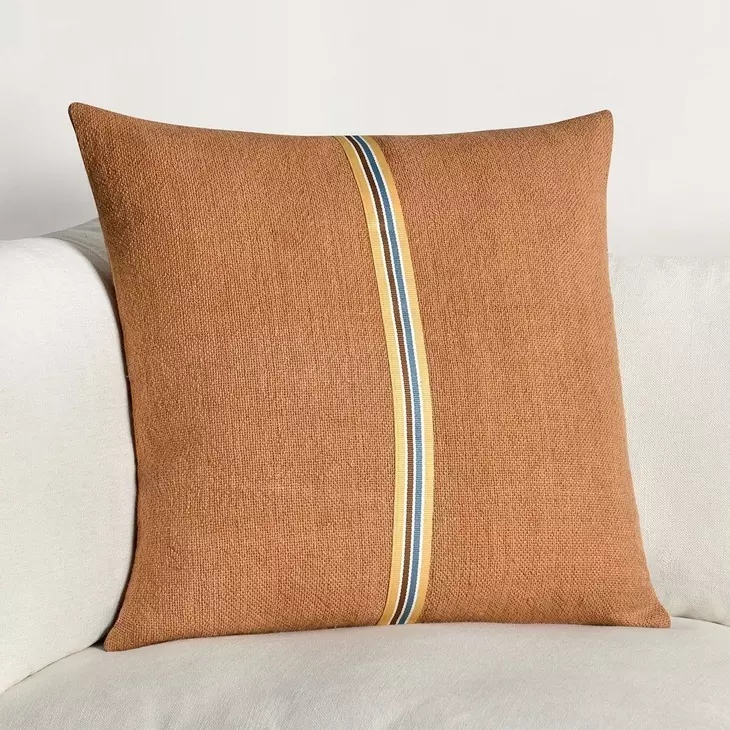 Boardwalk Rowland Hazel and Yellow Square Accent Pillow Set of 2