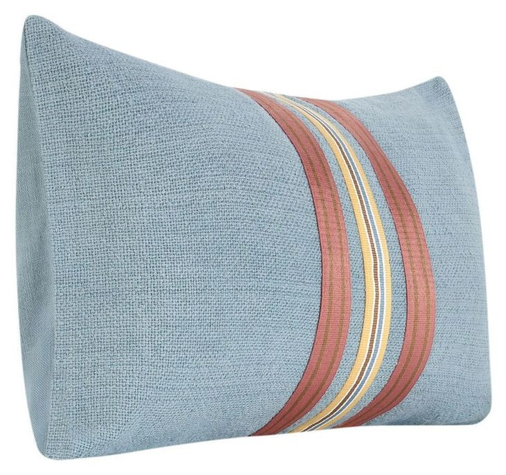 Boardwalk Breton Blue and Brown Rectangular Accent Pillow