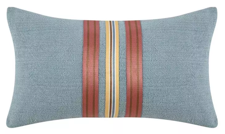 Boardwalk Breton Blue and Brown Rectangular Accent Pillow Set of 2