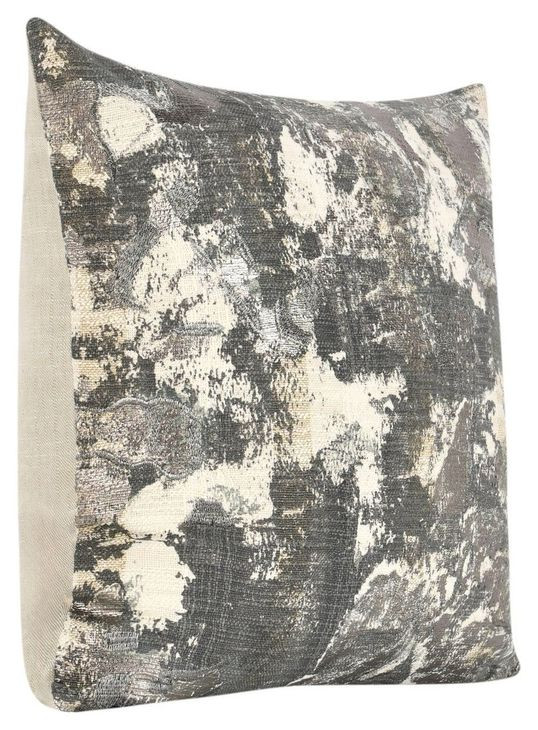 Boardwalk Luciana Gray and Cream Square Accent Pillow