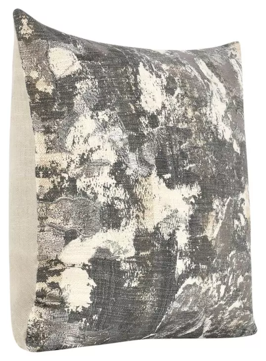 Boardwalk Luciana Gray and Cream Square Accent Pillow Set of 2