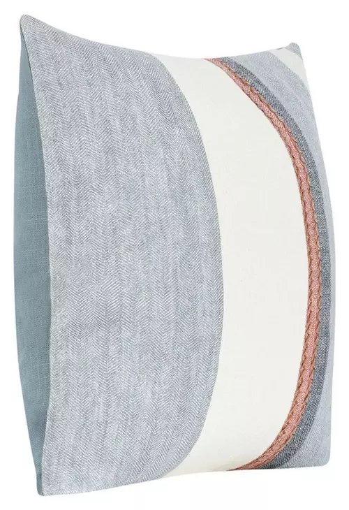 Boardwalk Taylor Blue and Cream Square Accent Pillow Set of 2