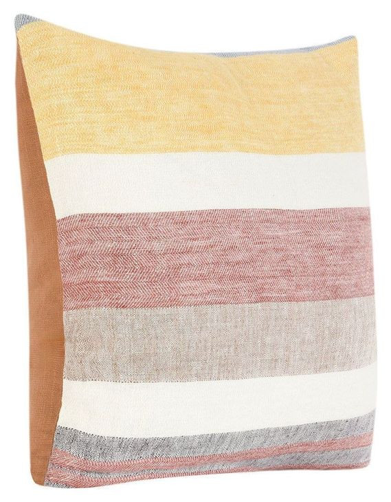 Boardwalk Crawford Yellow and Gray Square Accent Pillow