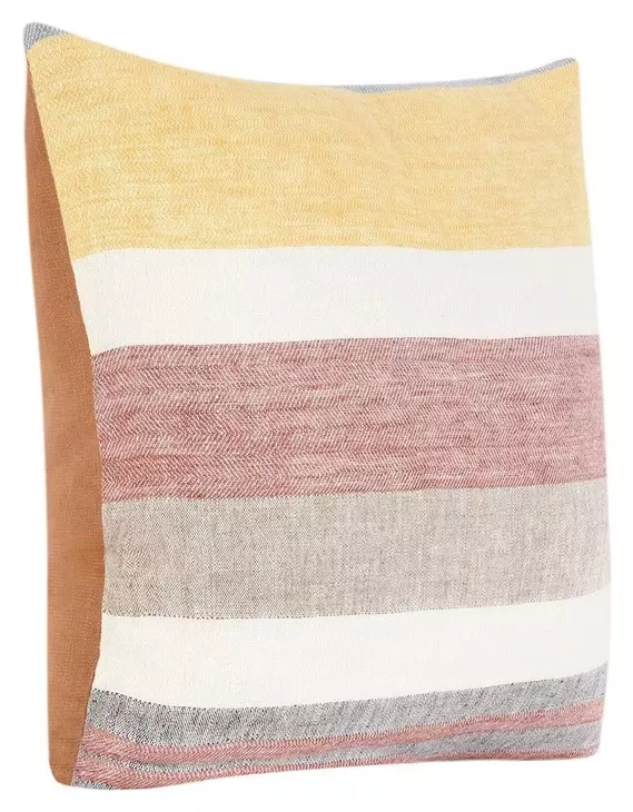 Boardwalk Crawford Yellow and Gray Square Accent Pillow Set of 2