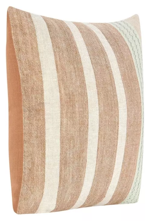 Boardwalk Sherry Hazel and Natural Square Accent Pillow Set of 2