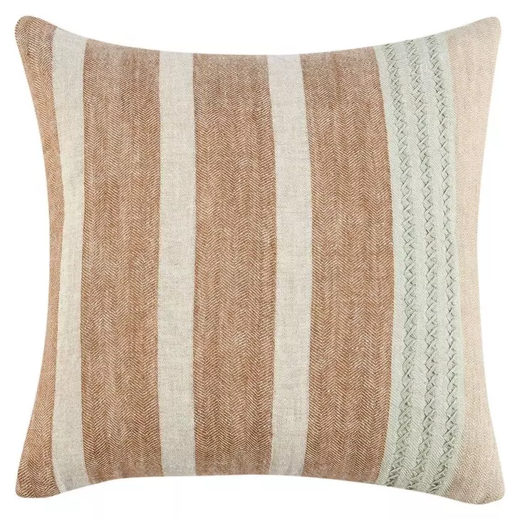Boardwalk Sherry Hazel and Natural Square Accent Pillow Set of 2