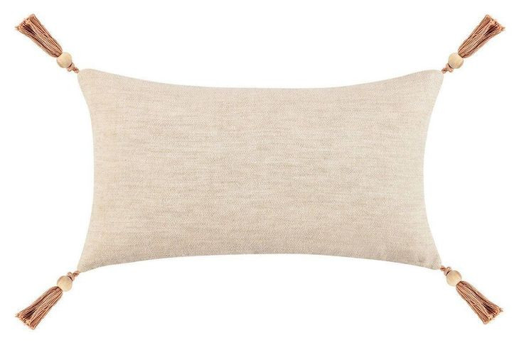 Boardwalk Sherry Solid Natural and Hazel Rectangular Accent Pillow