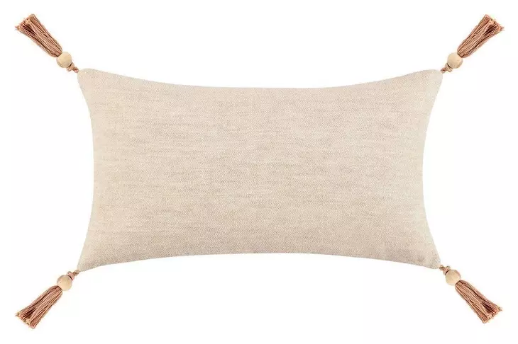 Boardwalk Sherry Solid Natural and Hazel Rectangular Accent Pillow Set of 2