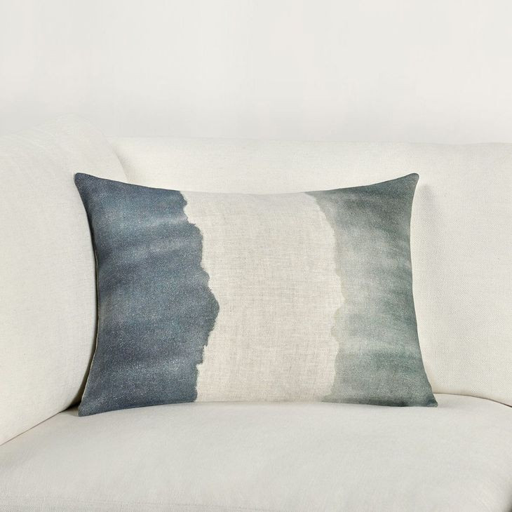 Boardwalk Foundation Blue and Sagebrush Green Rectangular Accent Pillow