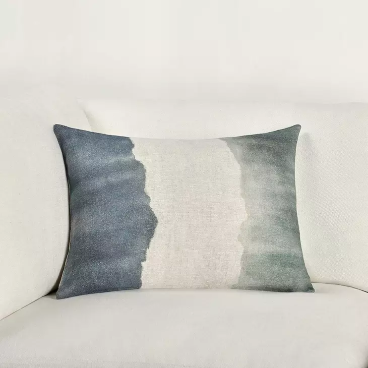 Boardwalk Foundation Blue and Sagebrush Green Rectangular Accent Pillow Set of 2