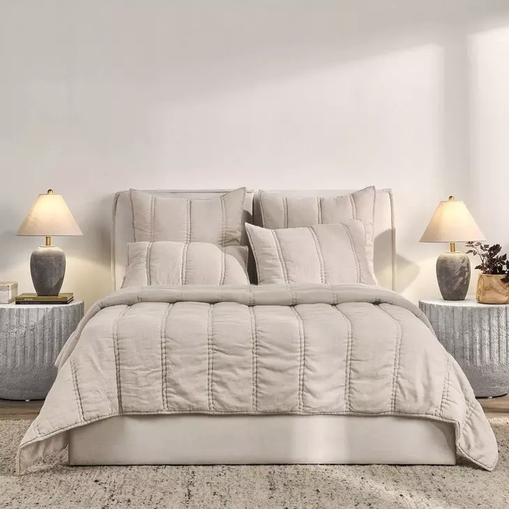 Rowen Taupe Queen Quilt