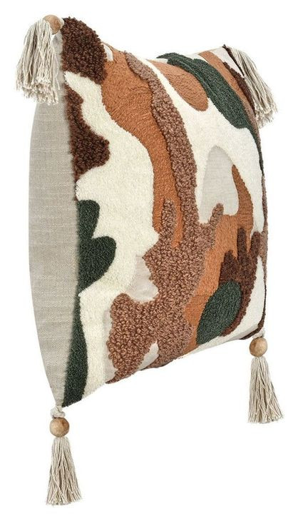 Renewed Caney Chestnut and Green Square Accent Pillow