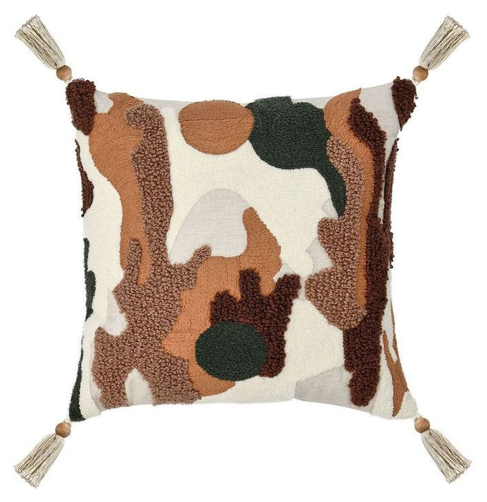 Renewed Caney Chestnut and Green Square Accent Pillow