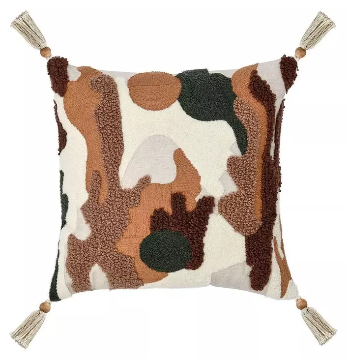 Renewed Caney Chestnut and Green Square Accent Pillow Set of 2