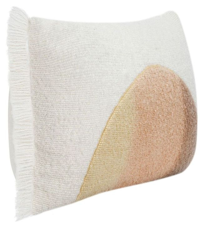 Renewed Rahun Yellow and Ivory Rectangular Accent Pillow