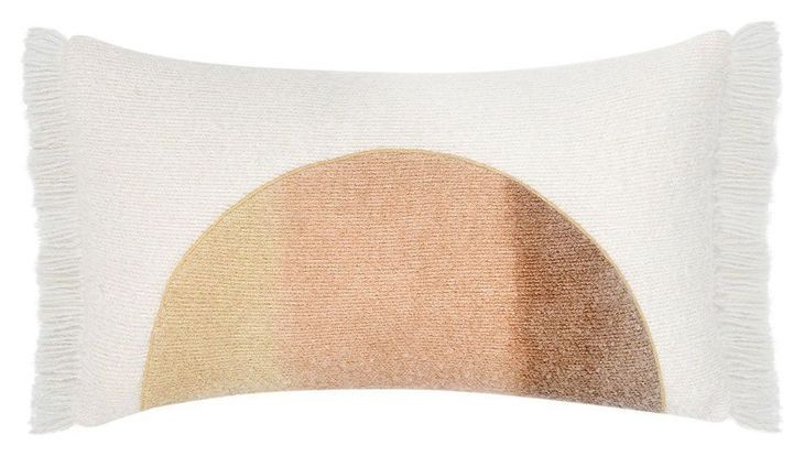 Renewed Rahun Yellow and Ivory Rectangular Accent Pillow