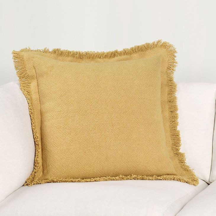 Lauren Yellow Square Accent Pillow